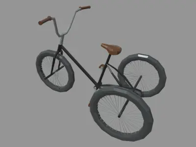 Low Poly Adult Tricycle 01 Low-poly 3D model