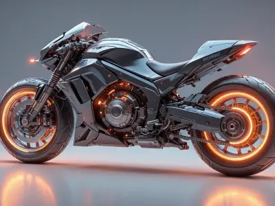 Futuristic Hover Bike 3D Model Sci-Fi Vehicle Game-Ready Low-poly 3D model