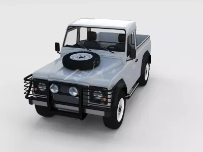 Full Land Rover Defender 90 Pick Up Seethrough 3D model