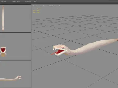 Cartoon White Snake Low-poly 3D model