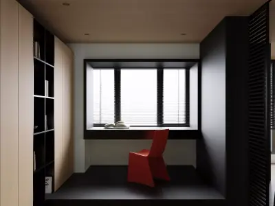 Modern living room dining room interior scenes  3D model