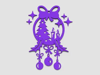 Christmas Garland Panel A01 - Door Wall Decoration 3D print model