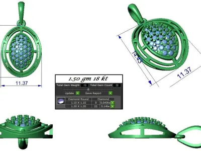 Pendant Earrings combo - 345 3D print model