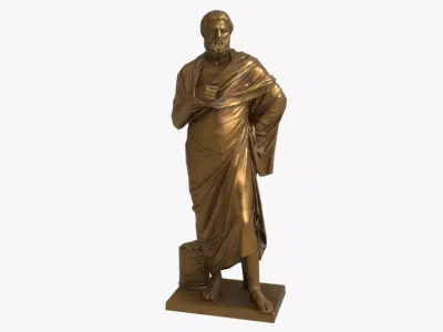 Sophocles Antique Statue - Old Gold Low-poly 3D model