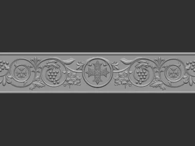 cornice moulding church decor cornice wooden-marble 3D model
