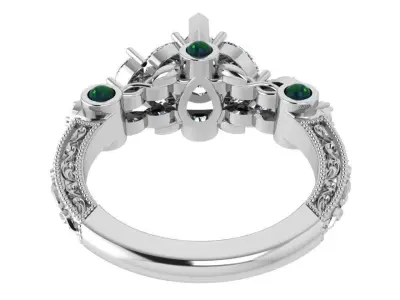 Pear Diamond Ring 3519 3D print model