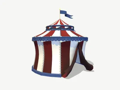 Circus Tent Low-poly 3D model