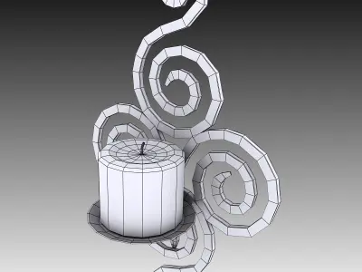 Wallmounted Iron Candle Holder 3D model