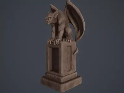 Gargoyle Statue Low-poly 3D model