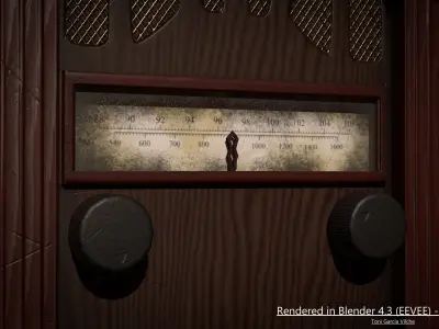 Vintage Radio Low-poly 3D model