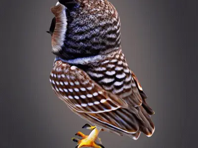Baby owl realistic 3D print model