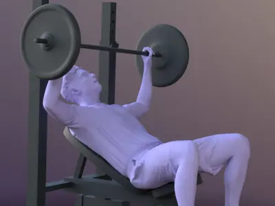 Dan 10486 - Fitness Man Low-poly 3D model