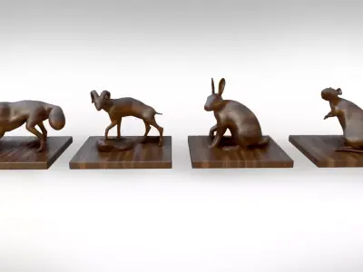 Interior Decoration Animal Set Free 3D model