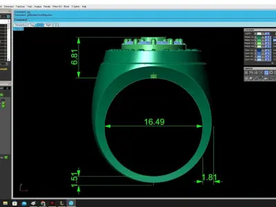 Luxury Dollar Sign Men Ring 3D Model 3707 3D print model