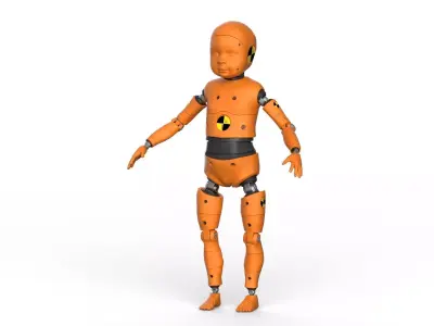 Crash Test Dummy Robot Android 3D model Child 3D model