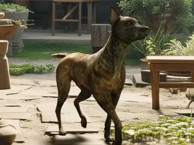 Coyote dog Low-poly 3D model