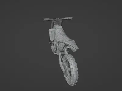 Red low poly Dirtbike 3D model