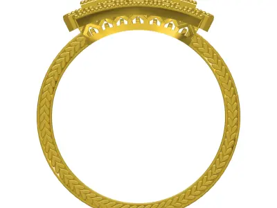 Blue Sapphire Diamond Art Deco Ring 3D print model