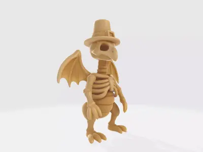 Thanksgiving Skeleton Turkey 3D Print Pilgrim Hat 3D print model