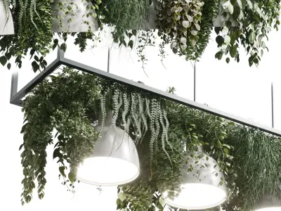 pot light pendant -plant light hanging 08 3D model