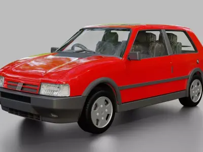 Fiat Uno Turbo Low-poly 3D model