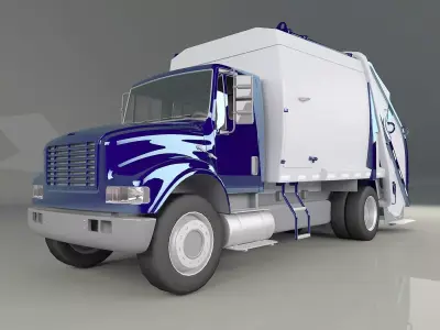 Garbage Truck 3D model Low-poly 3D model