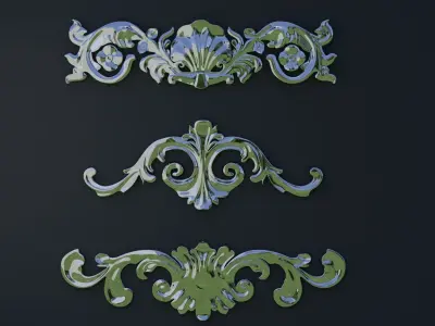 Building or furniture floral design 3D model