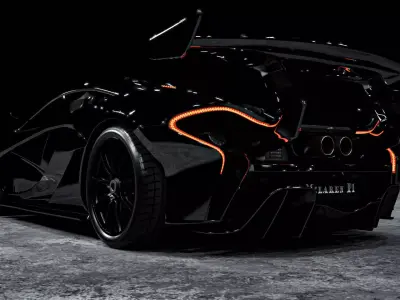 Mclaren p1 GTR with parking lot Low-poly 3D model