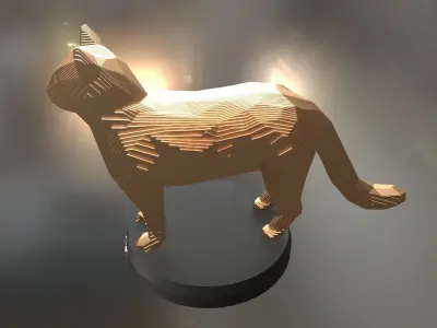 Parametric Cat Low-poly 3D model