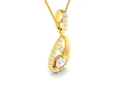 Solitaire Women Pendant 3DM STL OBJ FBX Render Details 3D print model get