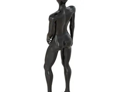 Female faceless plastic mannequin 96 3D model