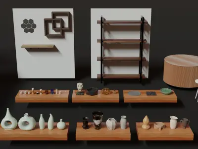 Interior Decoration 3D model get