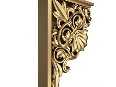 Bracket Carved Plaster Molding Decoration 03 Low-poly 3D model