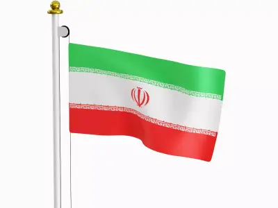 Flag of the Iran  Low-poly 3D model