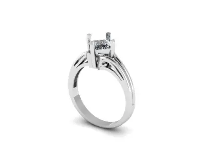  princess cut diamond Ring 3D print model