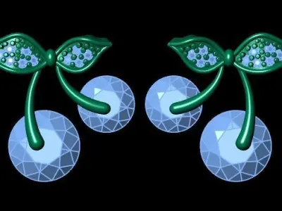 Cherry earrings Free 3D print model