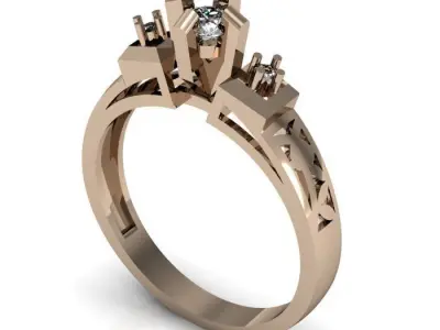 solitaire ring 3D print model 27