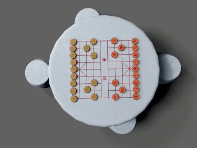 Chinese chess Low-poly 3D model