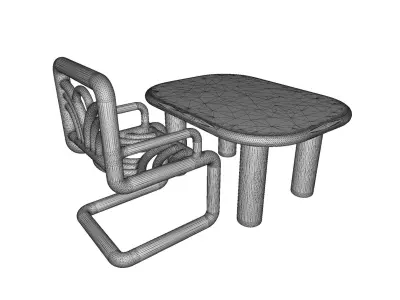 Fabulous Kids Dining Table Set 3D model