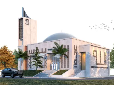 Modern Luxury Minimalist Architecture Mosque Room Prayer  3D model