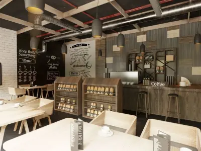 3D model Coffee Restaurant Bar 3D model