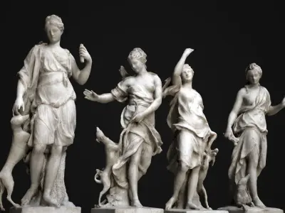 Diane statues Low-poly 3D model