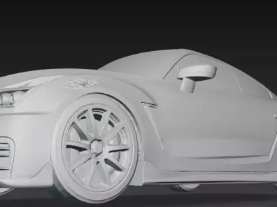 Realistic White Racing Supercar High Detail 3D Model 3D print model