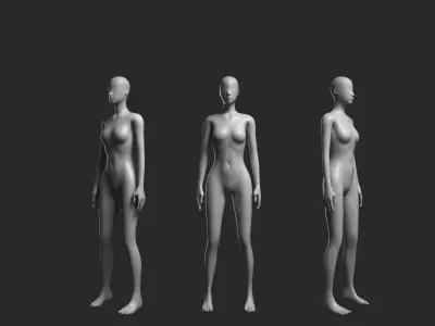 Animated Female Mesh - 12 sport poses v2 3D model