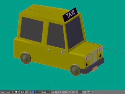 Low poly Taxi car Low-poly 3D model by CGmano88