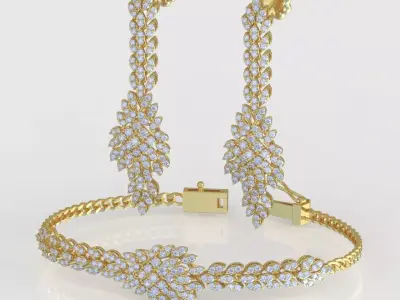 Bracelet and Earring Set 3D printable model 0113 3D Model Pack