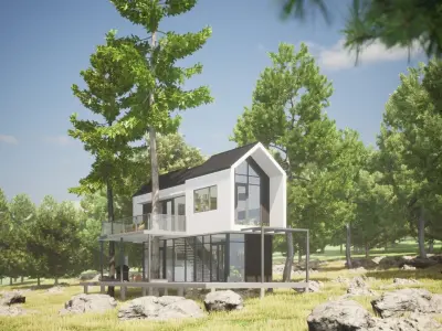 041Modernhouse2f100m2 3D model