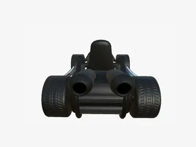 Cartoon Kart I09 Black - Vehicle Racing Design Low-poly 3D model