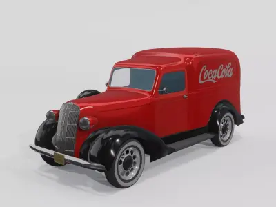 3D Dodge 1936 Retro Coca-Cola 3D model