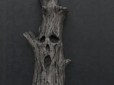 Ghost Tree Trunk - Wall Mount and Figurine STL for 3d printer 3D print model